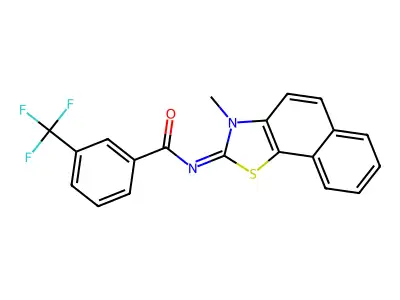 N-(3-methylbenzo[g][1,3]benzothiazol-2-ylidene)-3-(trifluoromethyl)benzamide structure