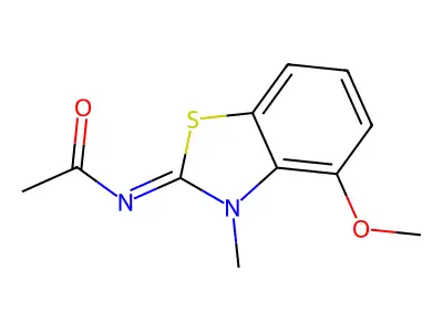 (E)-N-(4-methoxy-3-methylbenzo[d]thiazol-2(3H)-ylidene)acetamide structure
