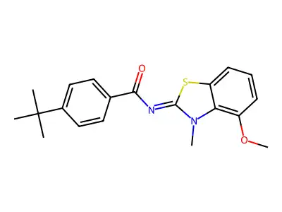 (Z)-4-(tert-butyl)-N-(4-methoxy-3-methylbenzo[d]thiazol-2(3H)-ylidene)benzamide structure