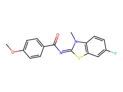(E)-N-(6-fluoro-3-methylbenzo[d]thiazol-2(3H)-ylidene)-4-methoxybenzamide structure