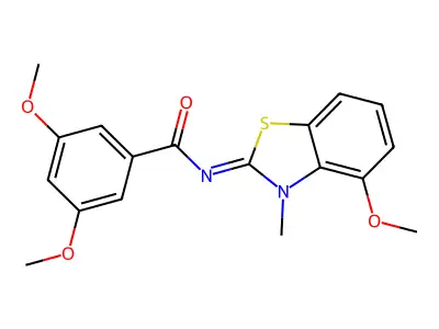 (E)-3,5-dimethoxy-N-(4-methoxy-3-methylbenzo[d]thiazol-2(3H)-ylidene)benzamide structure