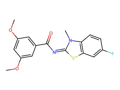 (E)-N-(6-fluoro-3-methylbenzo[d]thiazol-2(3H)-ylidene)-3,5-dimethoxybenzamide structure