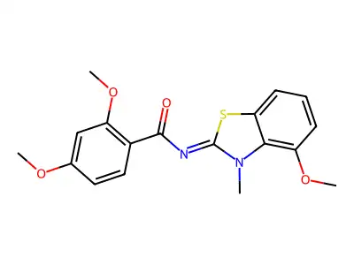 (E)-2,4-dimethoxy-N-(4-methoxy-3-methylbenzo[d]thiazol-2(3H)-ylidene)benzamide structure