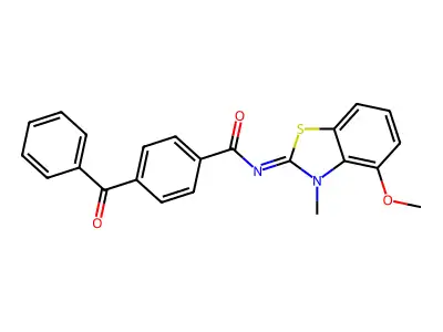 (E)-4-benzoyl-N-(4-methoxy-3-methylbenzo[d]thiazol-2(3H)-ylidene)benzamide structure