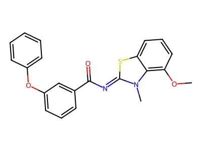 N-(4-methoxy-3-methyl-1,3-benzothiazol-2-ylidene)-3-phenoxybenzamide structure