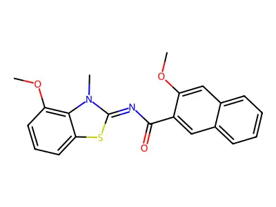 (E)-3-methoxy-N-(4-methoxy-3-methylbenzo[d]thiazol-2(3H)-ylidene)-2-naphthamide structure