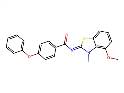 N-(4-methoxy-3-methyl-1,3-benzothiazol-2-ylidene)-4-phenoxybenzamide structure