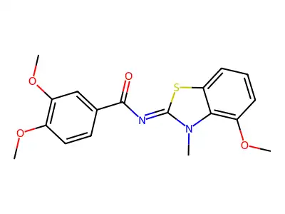 (E)-3,4-dimethoxy-N-(4-methoxy-3-methylbenzo[d]thiazol-2(3H)-ylidene)benzamide structure
