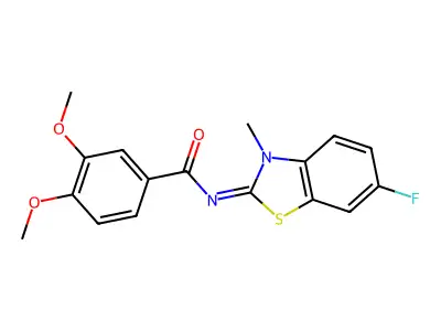 (E)-N-(6-fluoro-3-methylbenzo[d]thiazol-2(3H)-ylidene)-3,4-dimethoxybenzamide structure