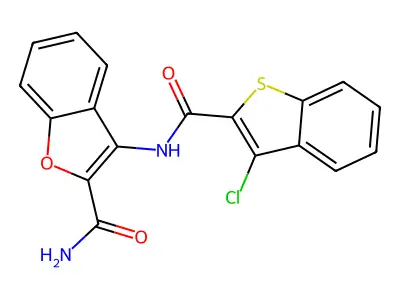3-(3-Chlorobenzo[b]thiophene-2-carboxamido)benzofuran-2-carboxamide structure