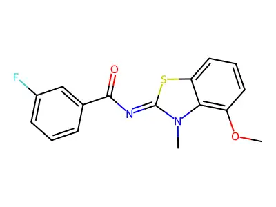 (E)-3-fluoro-N-(4-methoxy-3-methylbenzo[d]thiazol-2(3H)-ylidene)benzamide structure