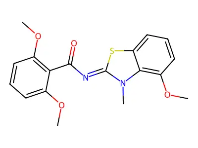 (E)-2,6-dimethoxy-N-(4-methoxy-3-methylbenzo[d]thiazol-2(3H)-ylidene)benzamide structure