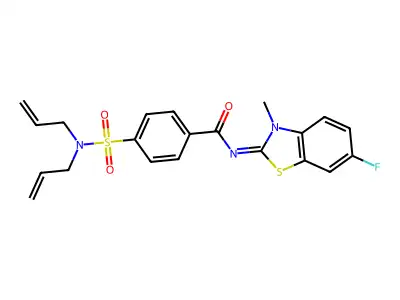 (E)-4-(N,N-diallylsulfamoyl)-N-(6-fluoro-3-methylbenzo[d]thiazol-2(3H)-ylidene)benzamide structure