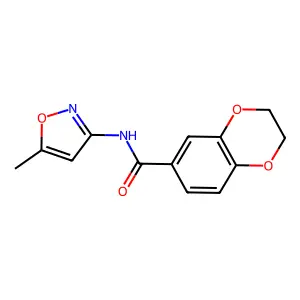 N-(5-methyl-3-isoxazolyl)-2,3-dihydro-1,4-benzodioxine-6-carboxamide structure