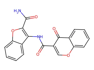 N-(2-carbamoylbenzofuran-3-yl)-4-oxo-4H-chromene-3-carboxamide structure