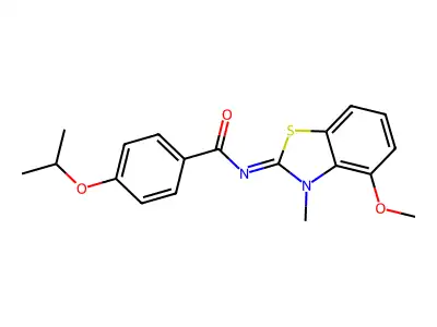 (E)-4-isopropoxy-N-(4-methoxy-3-methylbenzo[d]thiazol-2(3H)-ylidene)benzamide structure