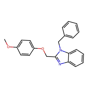 1-benzyl-2-[(4-methoxyphenoxy)methyl]-1H-1,3-benzodiazole structure