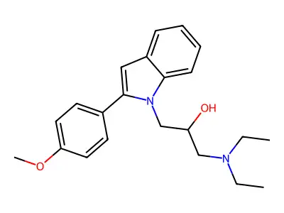 1-(diethylamino)-3-[2-(4-methoxyphenyl)-1H-indol-1-yl]propan-2-ol structure