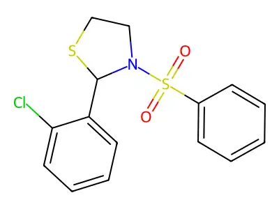 3-(Benzenesulfonyl)-2-(2-chlorophenyl)-1,3-thiazolidine structure
