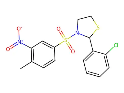 2-(2-Chlorophenyl)-3-(4-methyl-3-nitrobenzenesulfonyl)-1,3-thiazolidine structure
