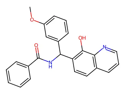N-((8-Hydroxyquinolin-7-yl)(3-methoxyphenyl)methyl)benzamide structure