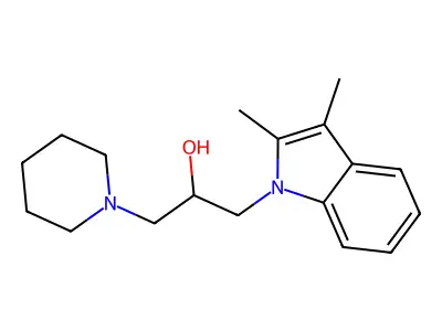 1-(2,3-dimethyl-1H-indol-1-yl)-3-(piperidin-1-yl)propan-2-ol structure