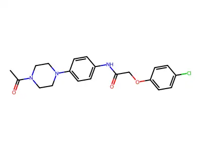 N-[4-(4-acetylpiperazin-1-yl)phenyl]-2-(4-chlorophenoxy)acetamide structure