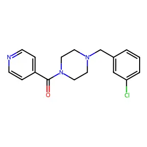 [4-(3-Chlorobenzyl)piperazin-1-yl](pyridin-4-yl)methanone structure