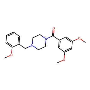 (3,5-Dimethoxyphenyl)-[4-[(2-methoxyphenyl)methyl]piperazin-1-yl]methanone structure
