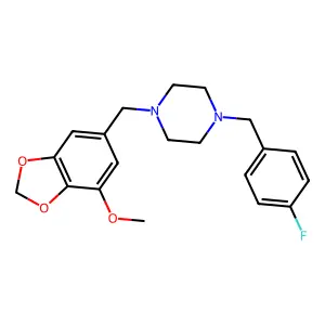 1-(4-Fluorobenzyl)-4-[(7-methoxy-1,3-benzodioxol-5-yl)methyl]piperazine structure