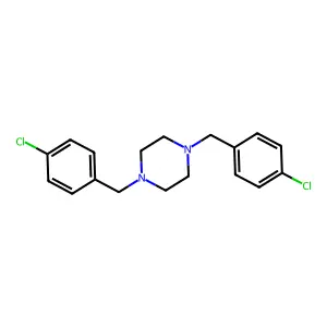 1,4-Bis[(4-chlorophenyl)methyl]piperazine structure