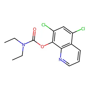 5,7-dichloroquinolin-8-yl N,N-diethylcarbamate structure