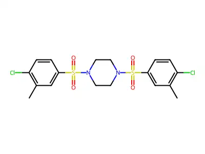 1,4-Bis[(4-chloro-3-methylphenyl)sulfonyl]piperazine structure