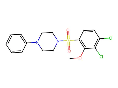 1-(3,4-Dichloro-2-methoxyphenyl)sulfonyl-4-phenylpiperazine structure