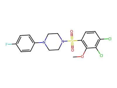 1-(3,4-Dichloro-2-methoxybenzenesulfonyl)-4-(4-fluorophenyl)piperazine structure