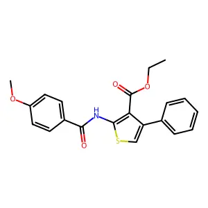 Ethyl 2-[(4-methoxybenzoyl)amino]-4-phenyl-3-thiophenecarboxylate structure