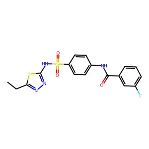 N-{4-[(5-ethyl-1,3,4-thiadiazol-2-yl)sulfamoyl]phenyl}-3-fluorobenzamide structure