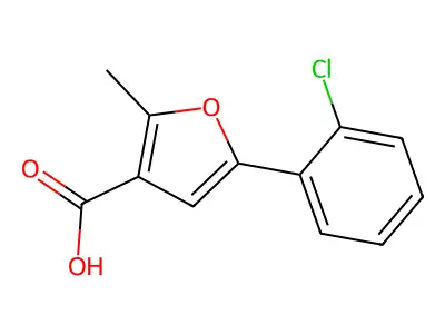 5-(2-Chlorophenyl)-2-methylfuran-3-carboxylic acid structure