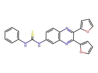 N-[2,3-Di(furan-2-yl)quinoxalin-6-yl]-N'-phenylthiourea structure