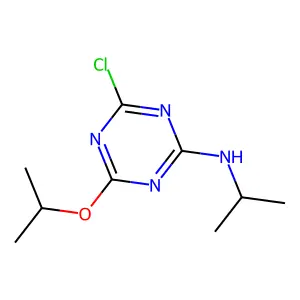 4-chloro-N-propan-2-yl-6-propan-2-yloxy-1,3,5-triazin-2-amine structure