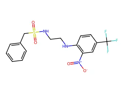 N-[2-[2-nitro-4-(trifluoromethyl)anilino]ethyl]-1-phenylmethanesulfonamide structure
