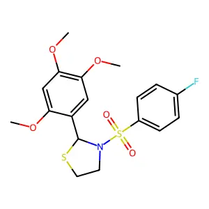 3-(4-Fluoro-benzenesulfonyl)-2-(2,4,5-trimethoxy-phenyl)-thiazolidine structure