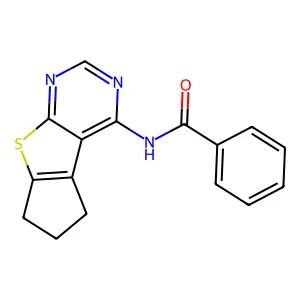 N-(6,7-dihydro-5H-cyclopenta[4,5]thieno[2,3-d]pyrimidin-4-yl)benzamide structure