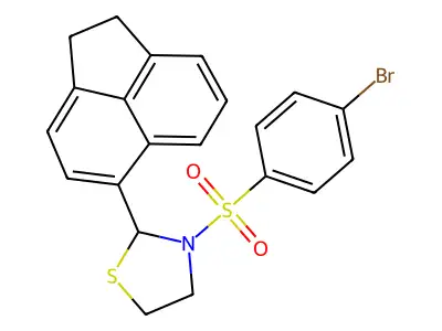 3-((4-Bromophenyl)sulfonyl)-2-(1,2-dihydroacenaphthylen-5-yl)thiazolidine structure