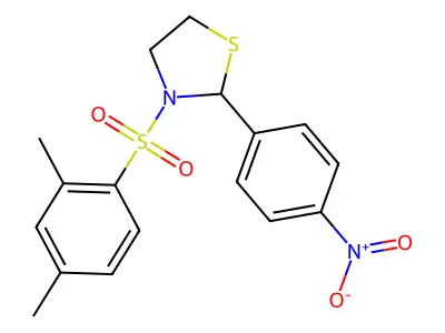 3-(2,4-Dimethylbenzenesulfonyl)-2-(4-nitrophenyl)-1,3-thiazolidine structure