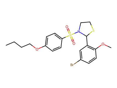 2-(5-Bromo-2-methoxyphenyl)-3-(4-butoxybenzenesulfonyl)-1,3-thiazolidine structure