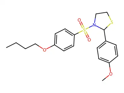 3-(4-Butoxyphenyl)sulfonyl-2-(4-methoxyphenyl)-1,3-thiazolidine structure
