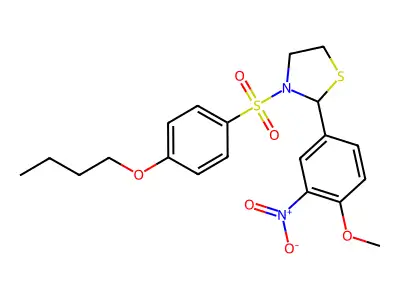 3-((4-Butoxyphenyl)sulfonyl)-2-(4-methoxy-3-nitrophenyl)thiazolidine structure