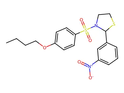 3-((4-Butoxyphenyl)sulfonyl)-2-(3-nitrophenyl)thiazolidine structure