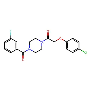 1-[(4-Chlorophenoxy)acetyl]-4-(3-fluorobenzoyl)piperazine structure
